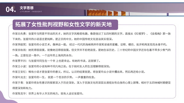 张爱玲名人介绍文学作家读书分享PPT模板