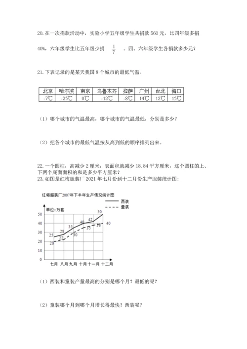 六年级小升初数学应用题50道含答案（新）.docx