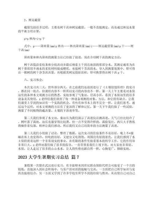 2023大学生暑期实习总结