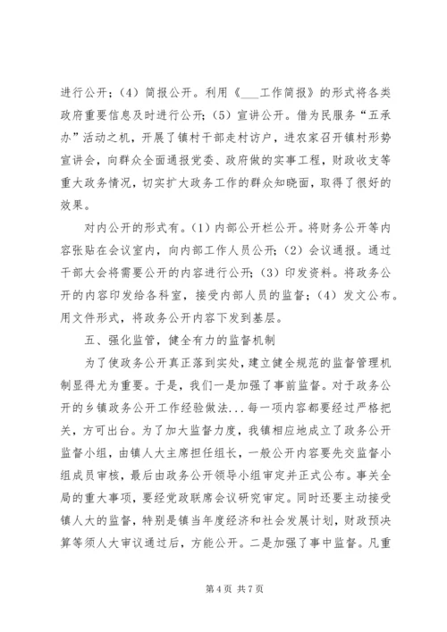 乡镇政务公开工作经验做法.docx