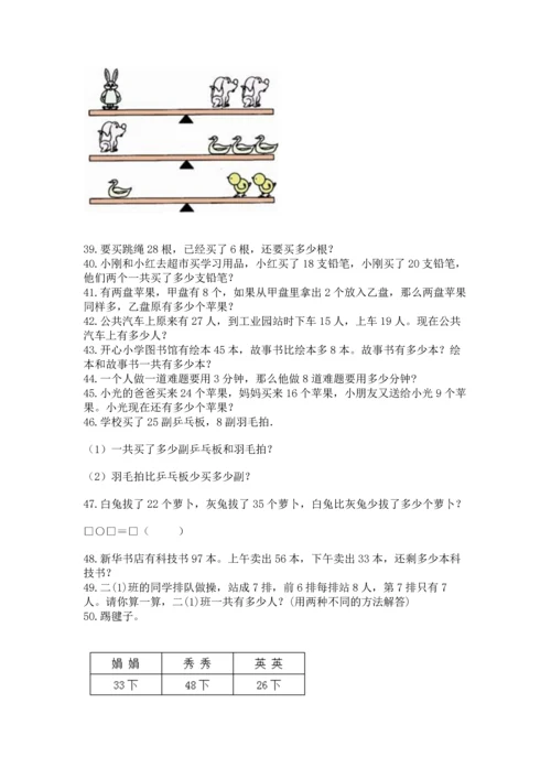 二年级上册数学应用题100道含完整答案【名校卷】.docx