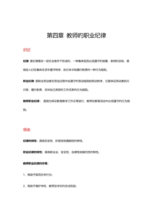 2023年教师职业道德与专业发展自考考核知识点.docx