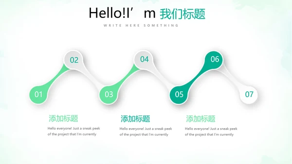 绿色小清新微立体工作述职报告PPT动态模板
