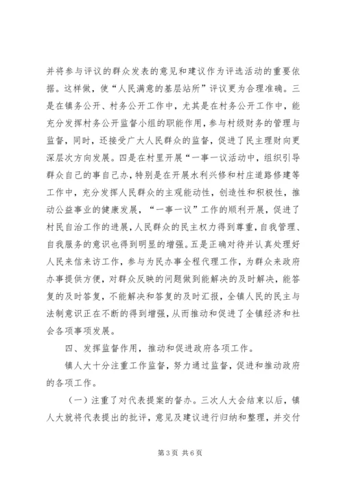 人大工作总结及镇人大工作计划.docx