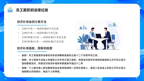 蓝色水彩简约商务员工离职企业培训PPT课件