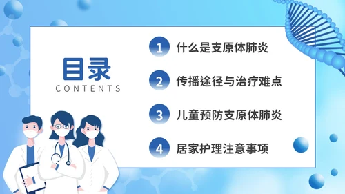 卡通风支原体肺炎护理PPT模板