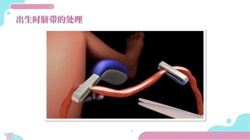 粉色插画风培训课件新生儿护理PPT模板新生儿护理ppt新生儿脐部护理
