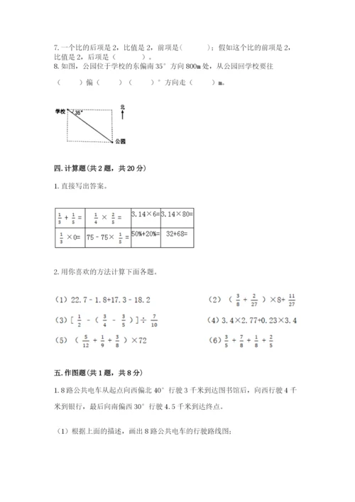 人教版六年级上册数学期末测试卷附答案（模拟题）.docx