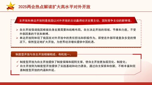 2025两会热点解读扩大高水平对外开放ppt