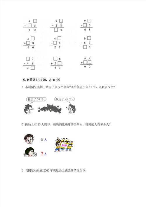 小学二年级数学知识点100以内的加法和减法必刷题附参考答案b卷
