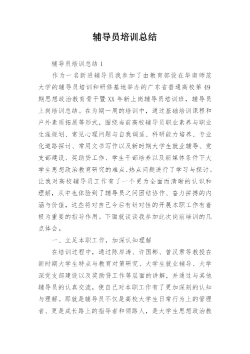 辅导员培训总结.docx