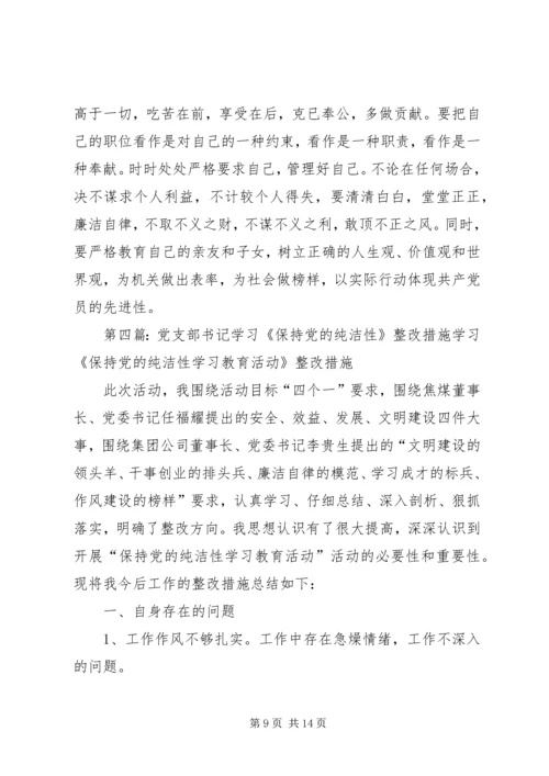 党的纯洁性学习个人整改措施1副乡长.docx