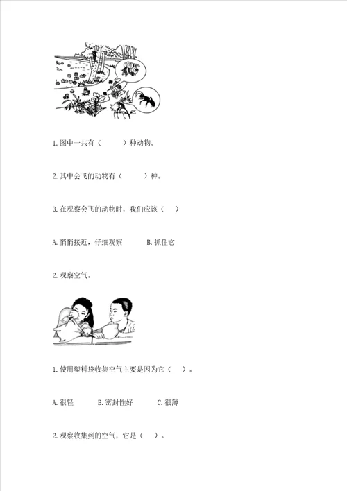 教科版一年级下册科学期末测试卷b卷word版