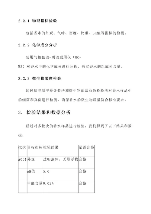 香水检验工作总结报告