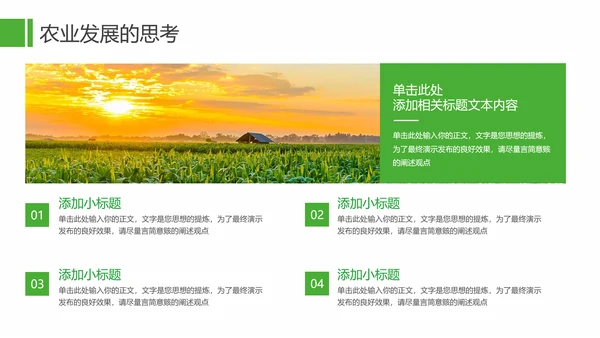 农业发展项目计划书通用PPT模板