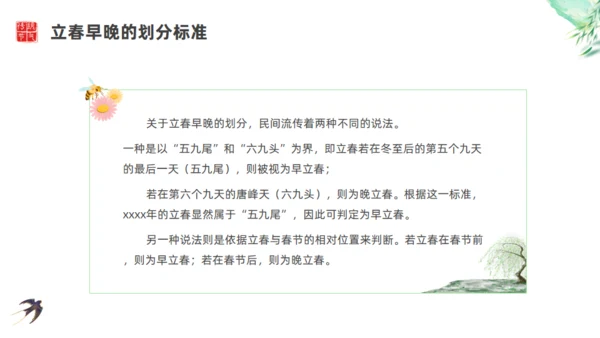 今日立春绿色诗意背景通用PPT模板