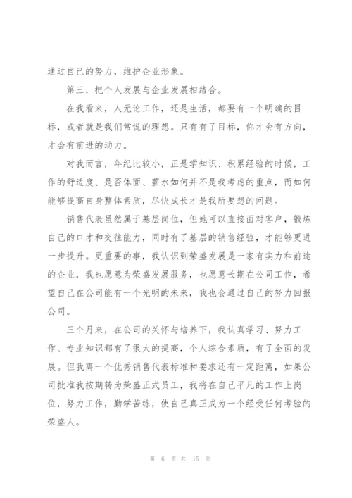 销售转正个人工作述职报告范文.docx