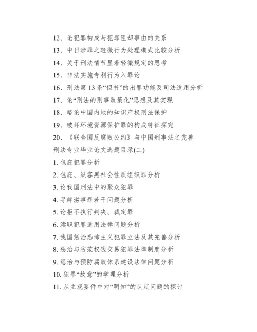 刑法专业毕业论文选题目录_刑法毕业论文选题.docx