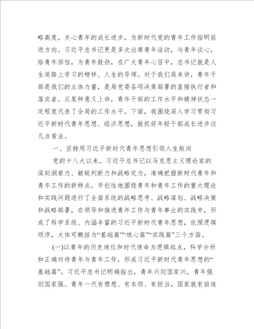 在青年理论学习小组集中研讨会上讲话报告完整