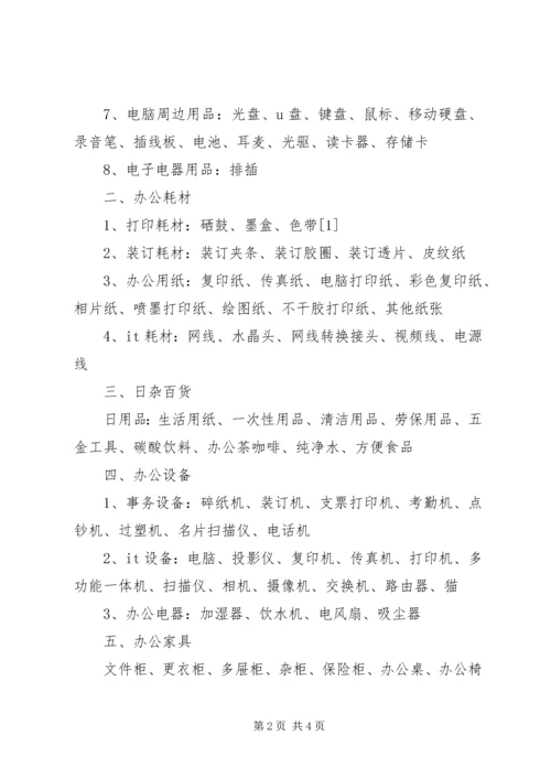 常用办公用品清单 (3).docx