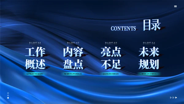 深蓝色跨越发展未来工作总结通用PPT模板