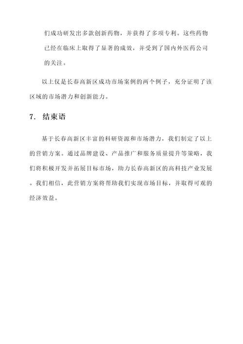 长春高新区营销方案