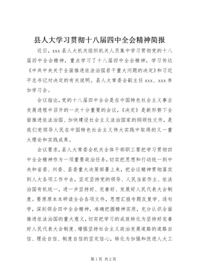 县人大学习贯彻十八届四中全会精神简报.docx