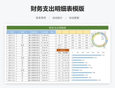 财务支出明细表模版