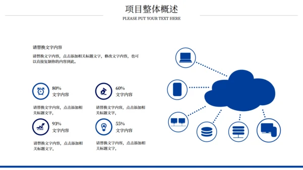 蓝色极简互联网项目汇报通用PPT模板