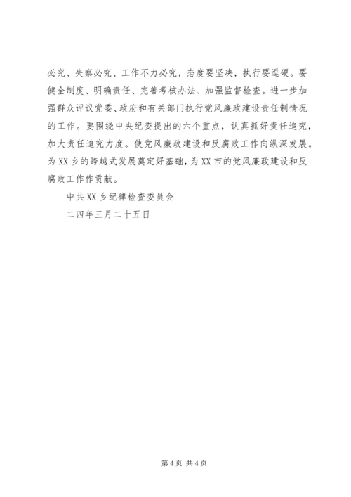 某乡政府党风廉政建设和反腐败工作责任制实施意见.docx