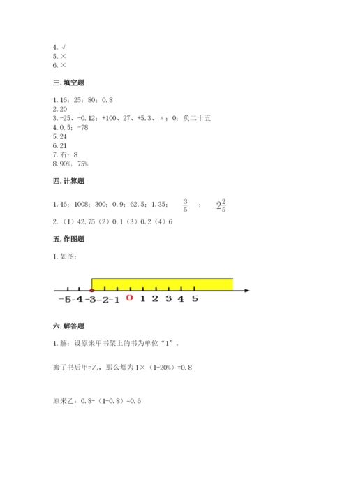 敦煌市六年级下册数学期末测试卷精编答案.docx