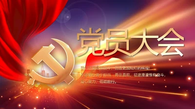 党支部党员大会年终工作总结动态PPT