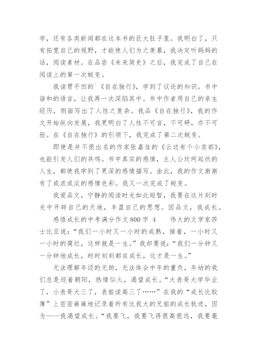 感悟成长的中考满分作文800字.docx