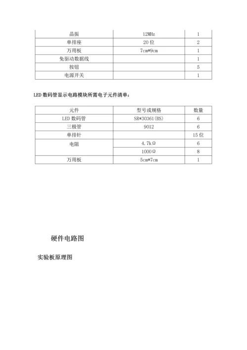 基于单片机制作电子时钟实训基础报告.docx