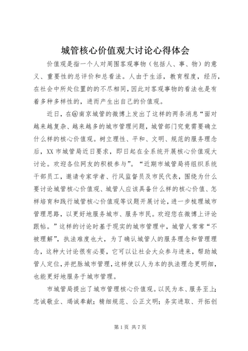 城管核心价值观大讨论心得体会 (2).docx