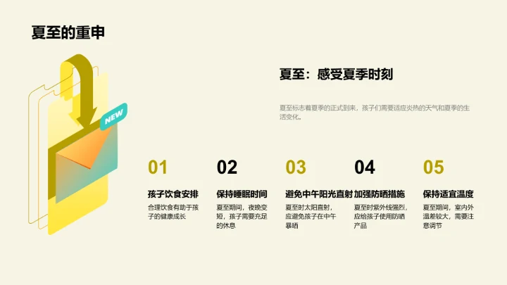 夏至影响孩子生活PPT模板