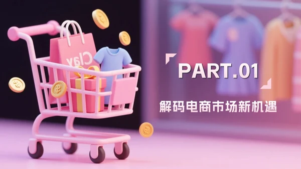 粉色2.5D电商创新创业计划书PPT模板