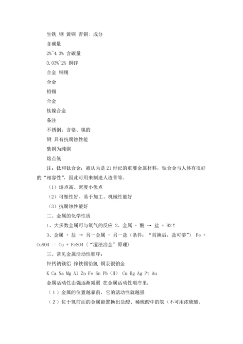 初三化学知识点总结归纳 2篇.docx