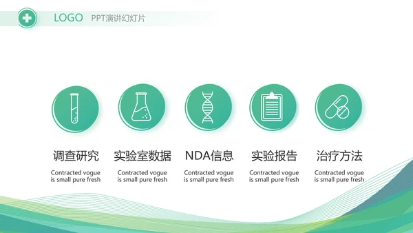 绿色清新医疗医药公司简介动态PPT