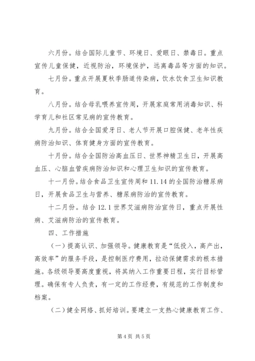 月中旬医院健康教育的工作计划范文.docx