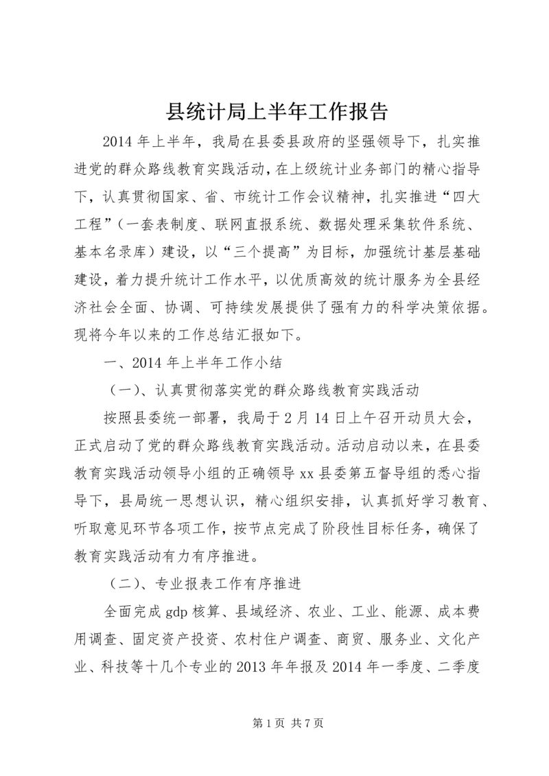 县统计局上半年工作报告 (3).docx