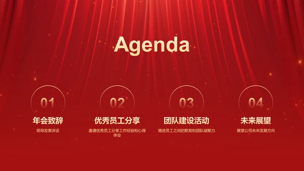 红色喜庆风年会表彰PPT模板