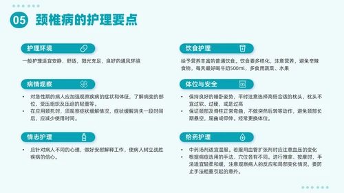 绿色插画简约颈椎病护理查房PPT课件