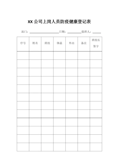 公司企业复工防疫人员健康登记表.docx
