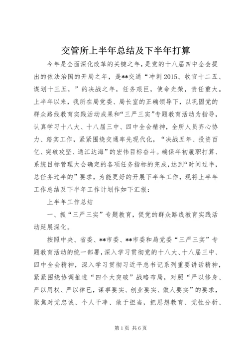 交管所上半年总结及下半年打算.docx