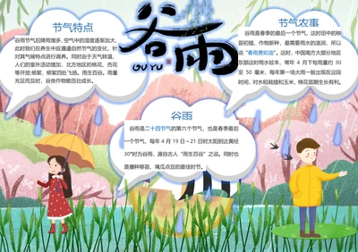 谷雨二十四节气Word小报