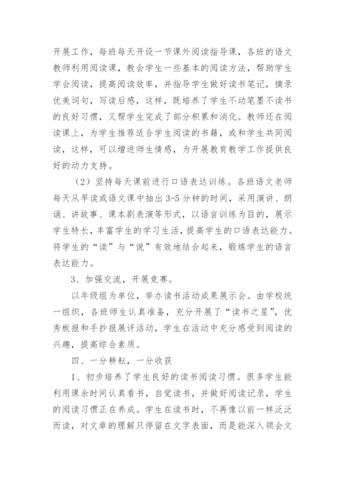 小学阅读教学工作总结.docx