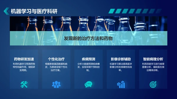 蓝色科技风智慧医疗：从大数据到精准医疗PPT模板
