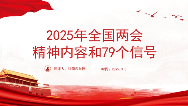 2025年全国两会精神内容和79个信号ppt