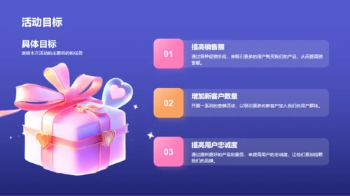 紫色3D创意酷炫双十二活动复盘PPT模板